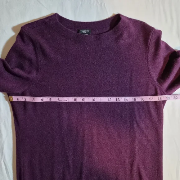 ​Talbots Plum Purple 100% Cashmere Long Sleeve Knit Sweater LP - Picture 4 of 8